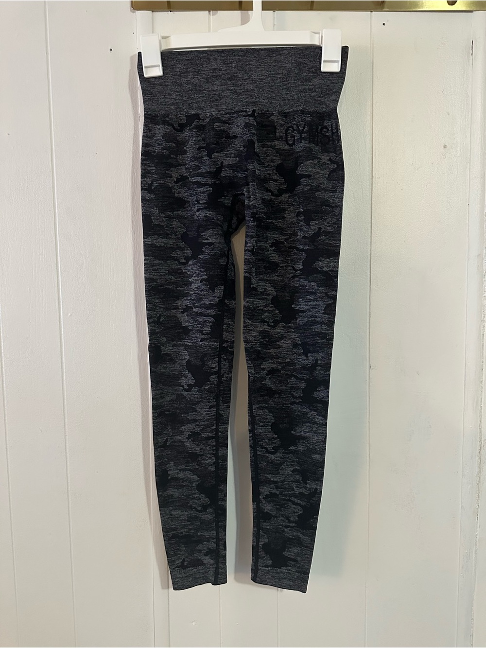Gymshark Black & Gray Camo High-Waist Leggings